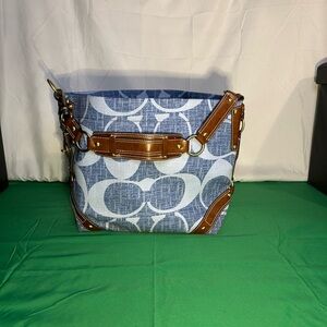 Blue and Brown Coach Designer Women's Bag